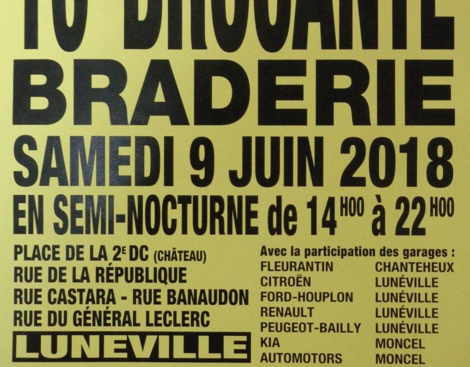 COCCIfil braderie brocante FC Lunéville 9 juin 2018